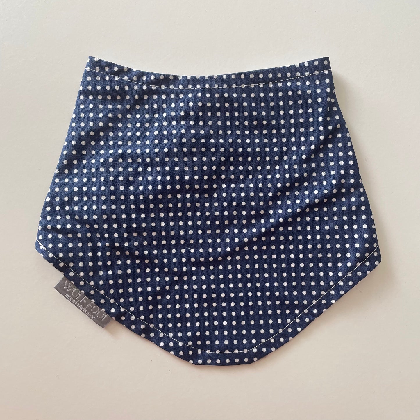 Bandana Bib | Navy polka dots