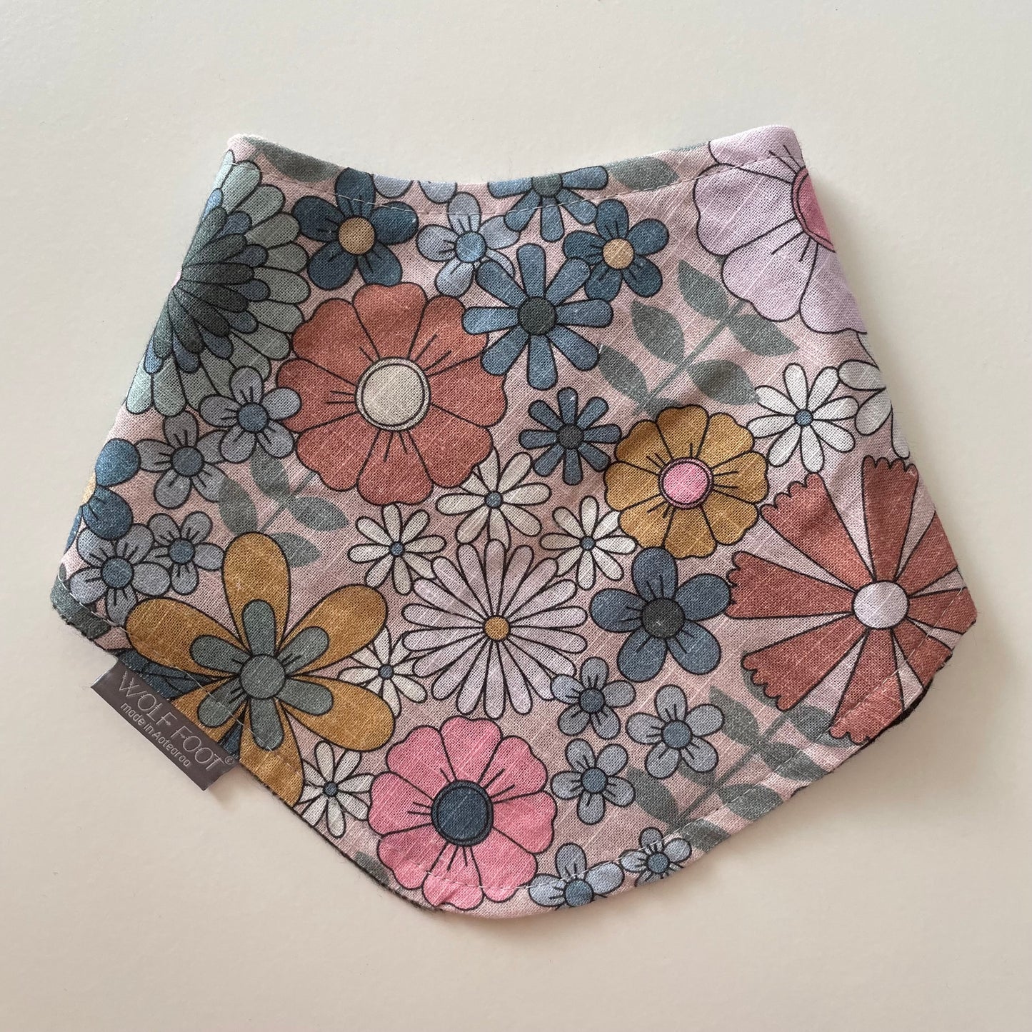 Bandana Bib | Retro bright flowers