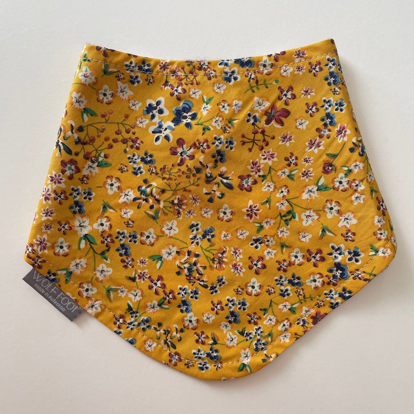 Bandana Bib | Mustard ditsy floral