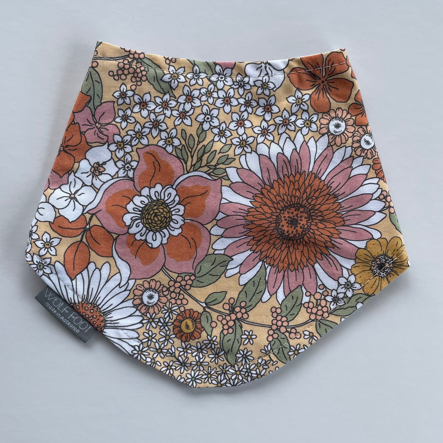 Bandana Bib | Retro Floral Yellow